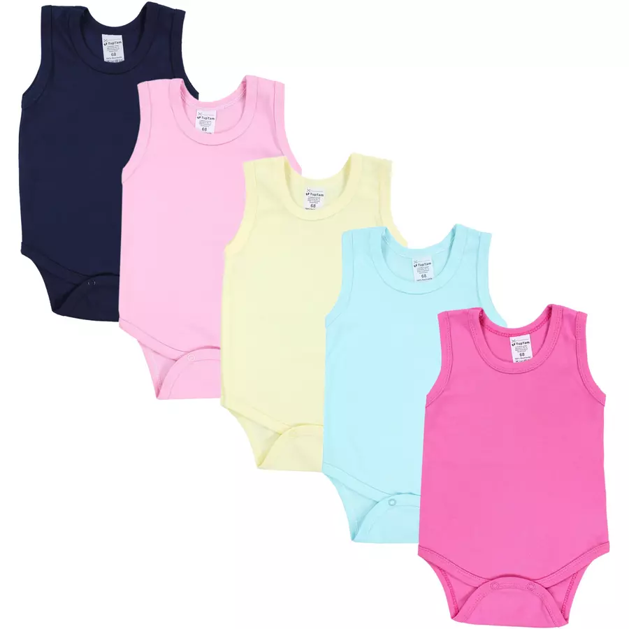 TupTam Baby Mädchen Achselbody 5er Pack rosagelb