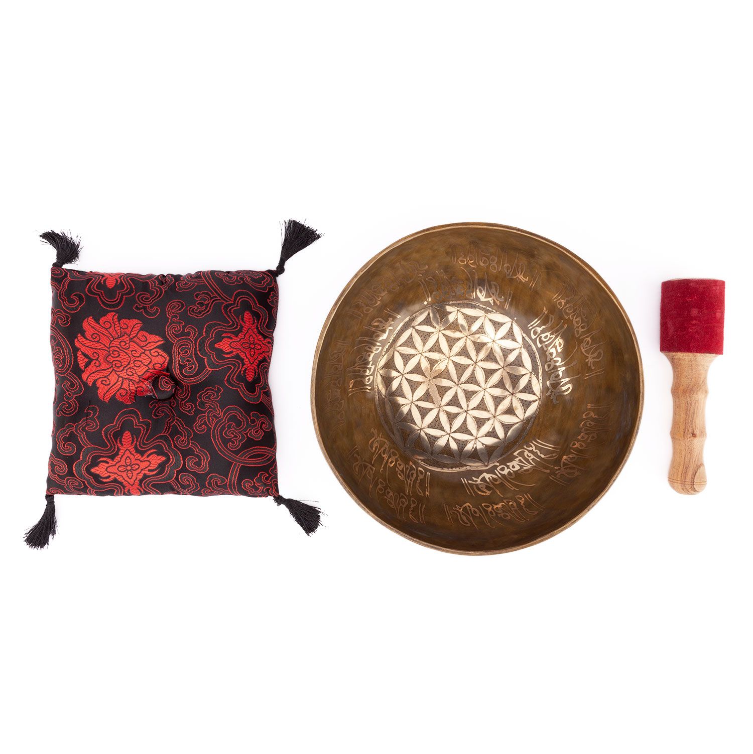 bodhi Tibetische Klangschale mit BLUME DES LEBENS Gravur