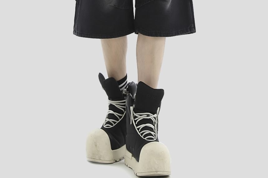 Banash - Mid Rise Washed Denim Shorts