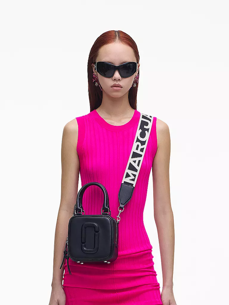 MARC JACOBS Ledertasche - Mini Bag THE CUBE  schwarz