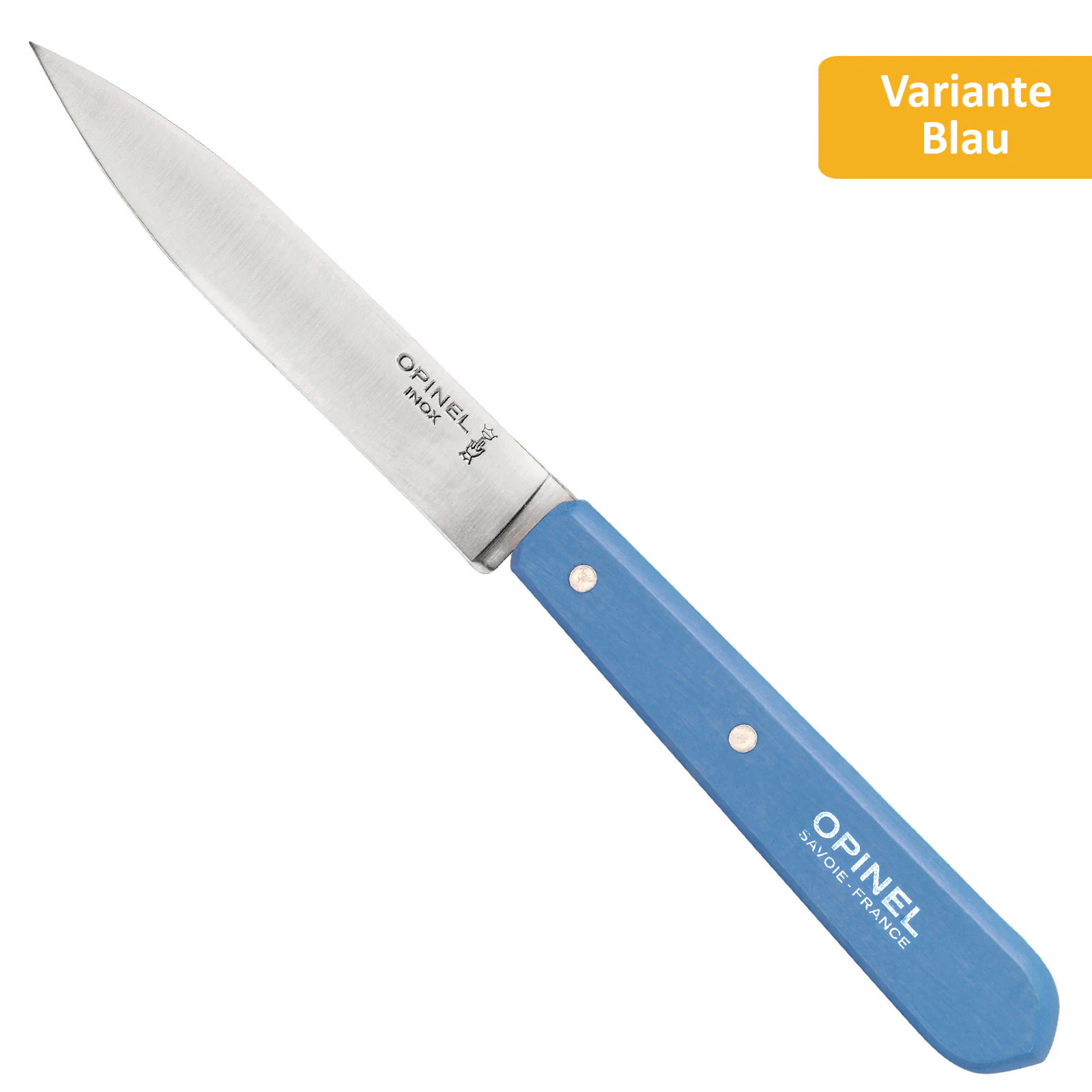 OPINEL Küchenmesser 112 Obstmesser Gemüsemesser Schälmesser Allzweckmesser Holz Farbe: blau