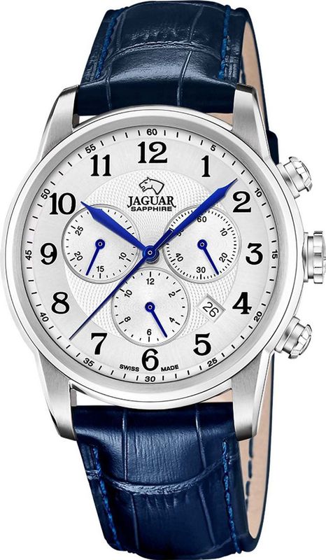 Jaguar - J968/4 Chronograaf Horloge - Zilver - Roestvrijstaal - Leer