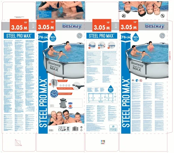 Bestway Steel Pro MAX Frame Pool 305 x 76 cm m/pumpe m.v.
