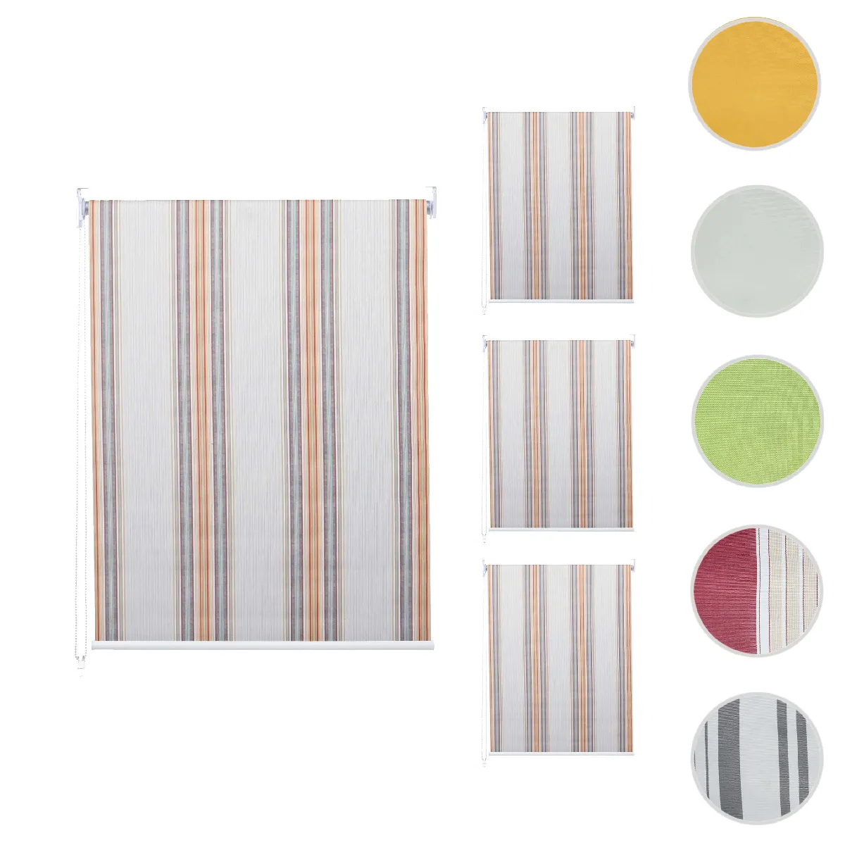 Mendler Lot de 4 HWC-D52 Stores à enroulement - 120 x 230 cm Multicolore