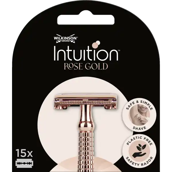 Intuition Rose Gold Rasierhobel Klingen, dreifachbeschichtet, 15 Stück