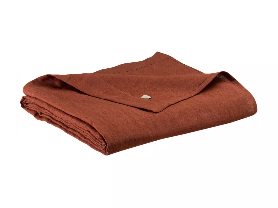 Drap plat stonewashed Zeff caramel 240 x 300 cm Vivaraise