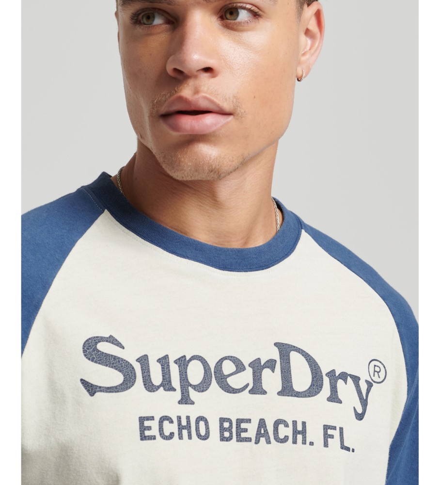 Superdry Camiseta Vintage Venue Classic blanco roto