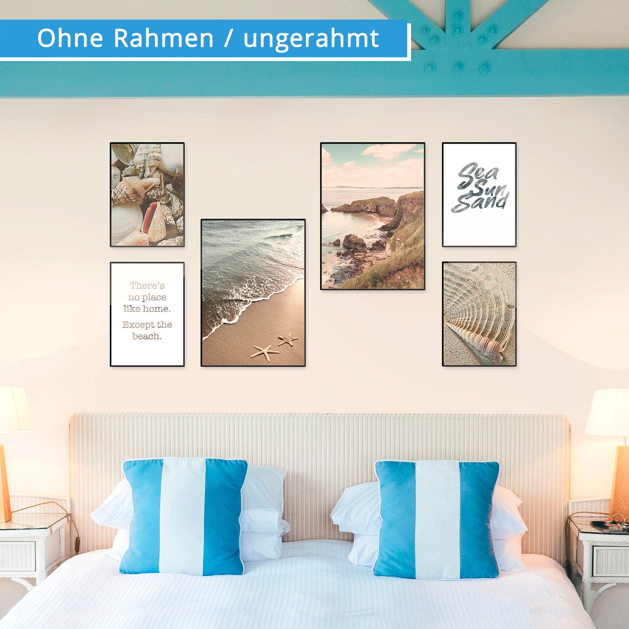 Artland Poster »Urlaubsgefühle« Strand 6 Stk. tlg. Poster, Wandbild, Bild, Wandposter