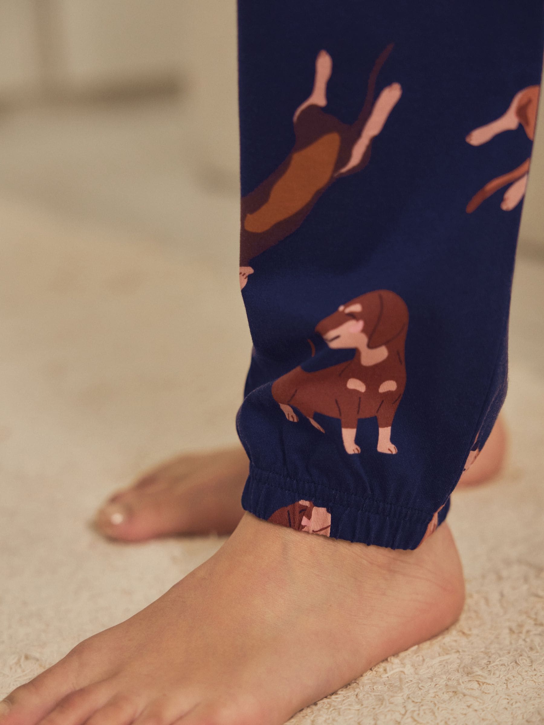Marineblauw teckel - Pyjama met lange mouwen