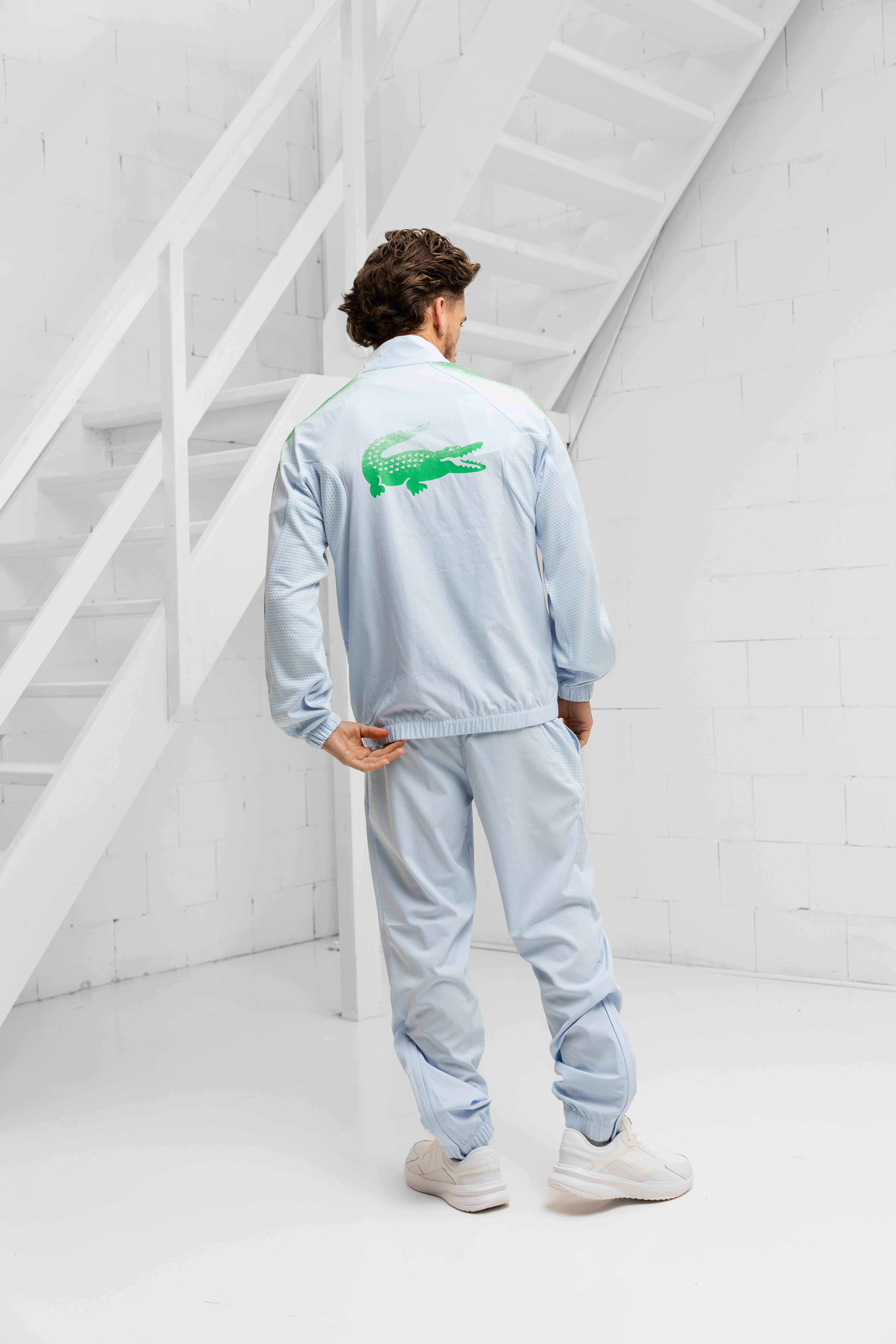 Lacoste Tennis x Daniil Medvedev Trainingspak Heren Lichtblauw/Groen