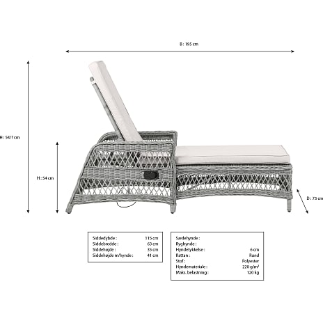 Vila Hven solseng 195 cm - sandfarvet