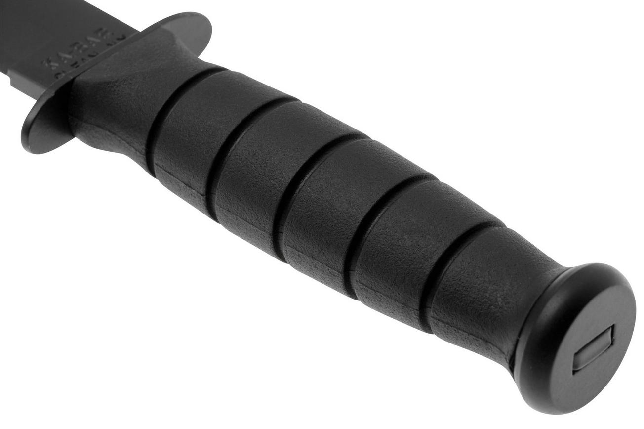 KA-BAR 5055 Short Tanto, Serrated Black, Kydex Sheath, vaststaand mes