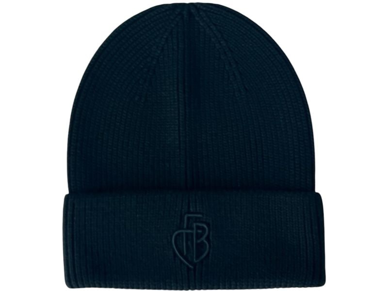 FC Basel Strickbeanie FC Basel Mono, Schwarz Strickbeanie mit 3D-Monogrammstickerei Ton-in-Ton