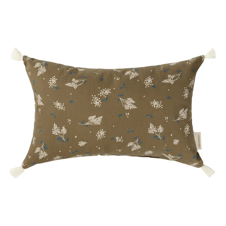 Nobodinoz Coussin rectangulaire Stories en coton bio | Brun