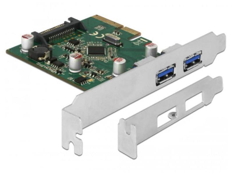 Delock PCI-Express-Karte USB 3.1 Gen2 - 2x USB-Typ-A PCIe-Schnittstellenkarte mit zwei USB-3.1-Anschlüsse