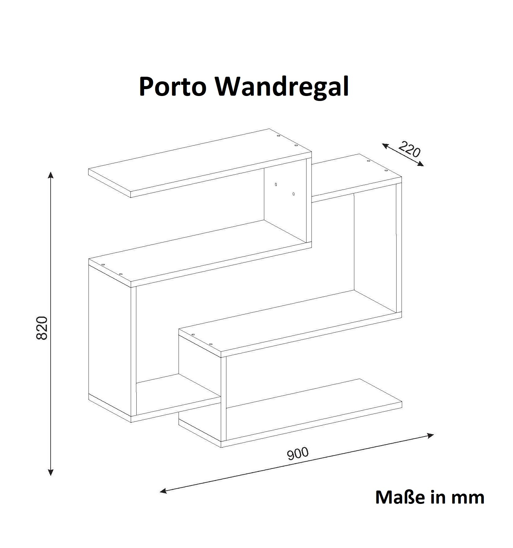 Wandregal Porto Weiß