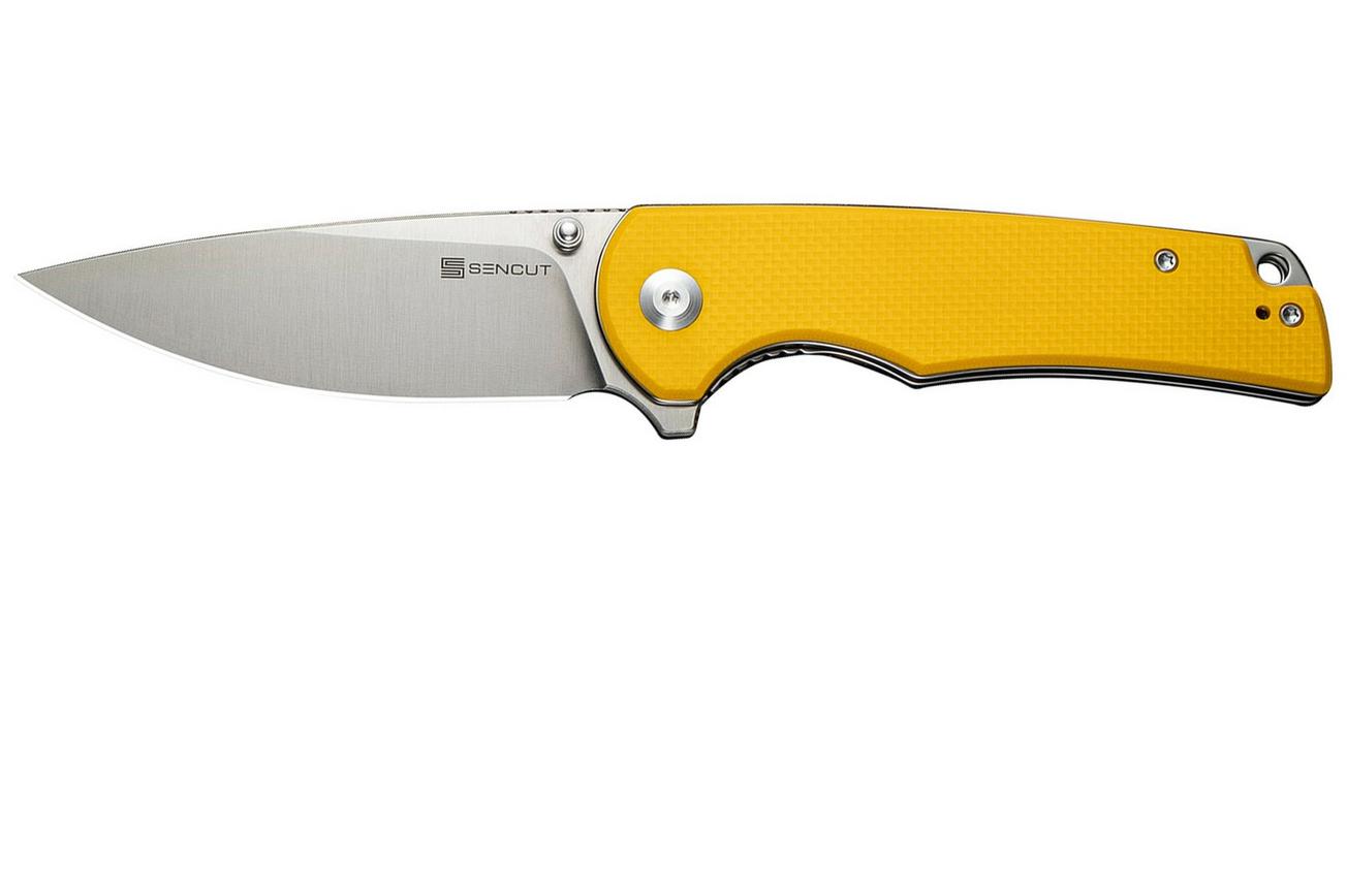 Sencut Praktisk S24019-2 Satin 9Cr18MoV, Yellow G10, zakmes