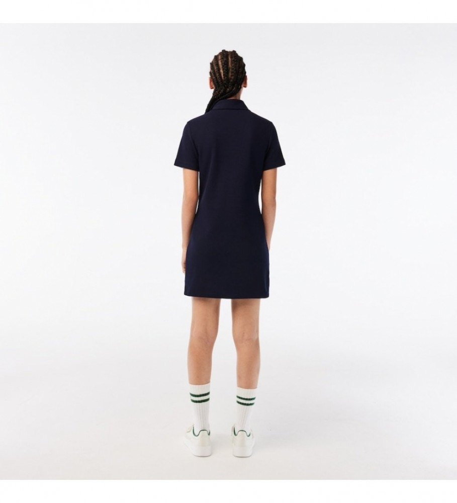 Vestido polo Lacoste azul-marinho com botões