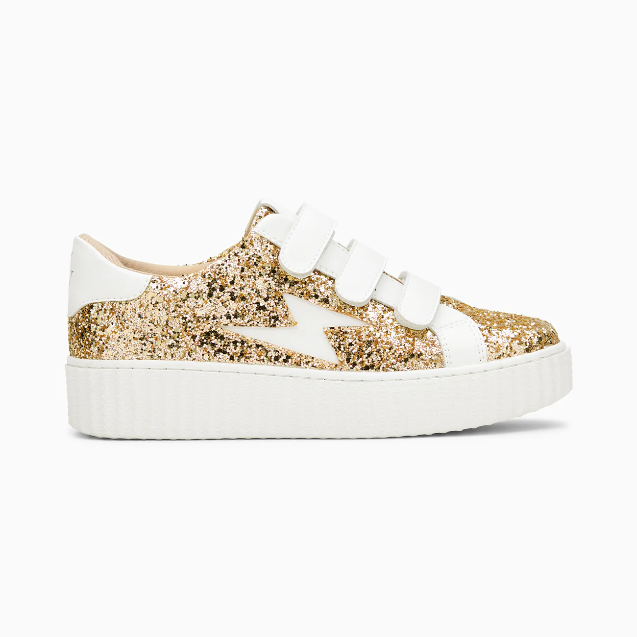 Sneakers-Baskets éclair Marielle à paillettes or