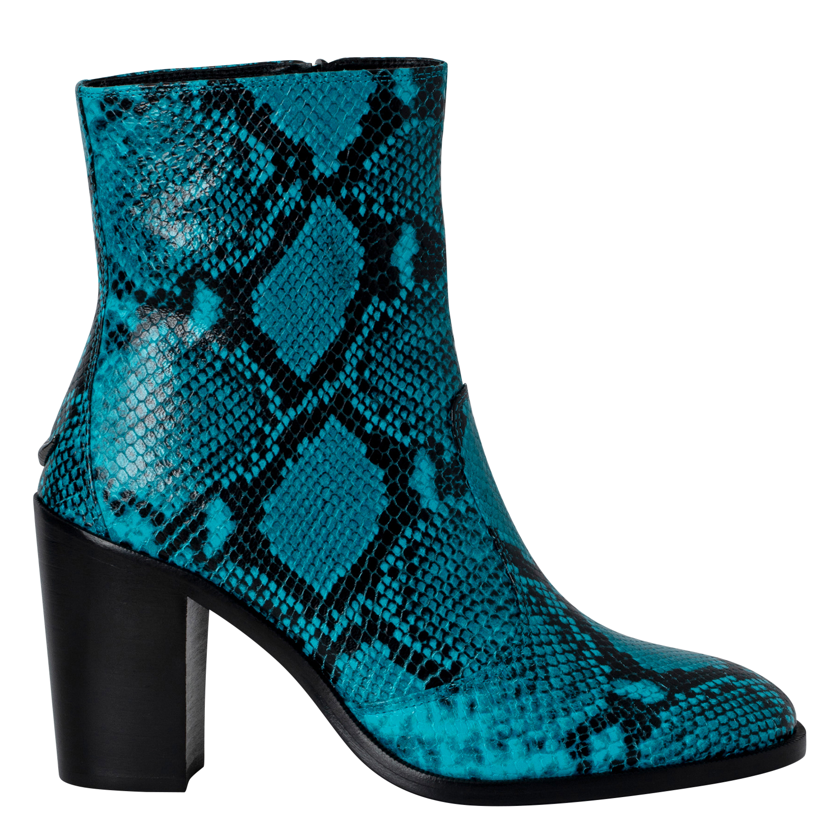 PREISER - Bottines en cuir effet python | Bleu