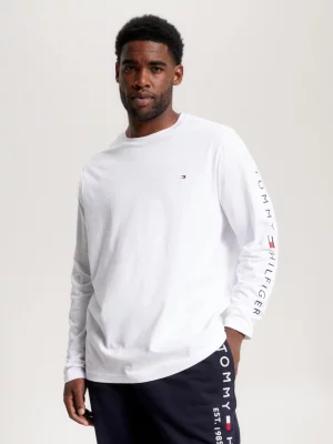 Camiseta Plus de manga comprida e corte justo com logo