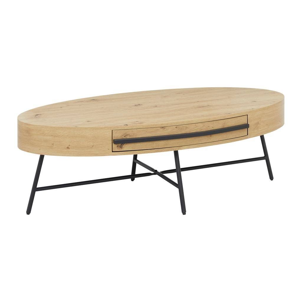 Couchtisch oval Emilia Eichefarben MDF ca. 120x40x60 cm
