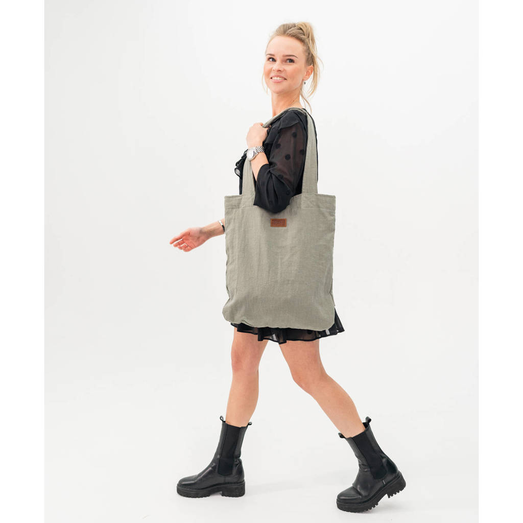 Mom Bag luiertas Linnen Hunter Green