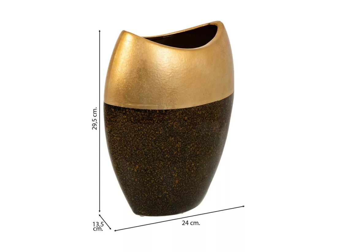 Vase en céramique dorée 24x13,5x29,5h
