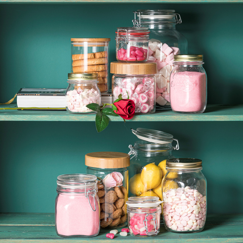 Opbergpot met bamboe deksel - 600 ml