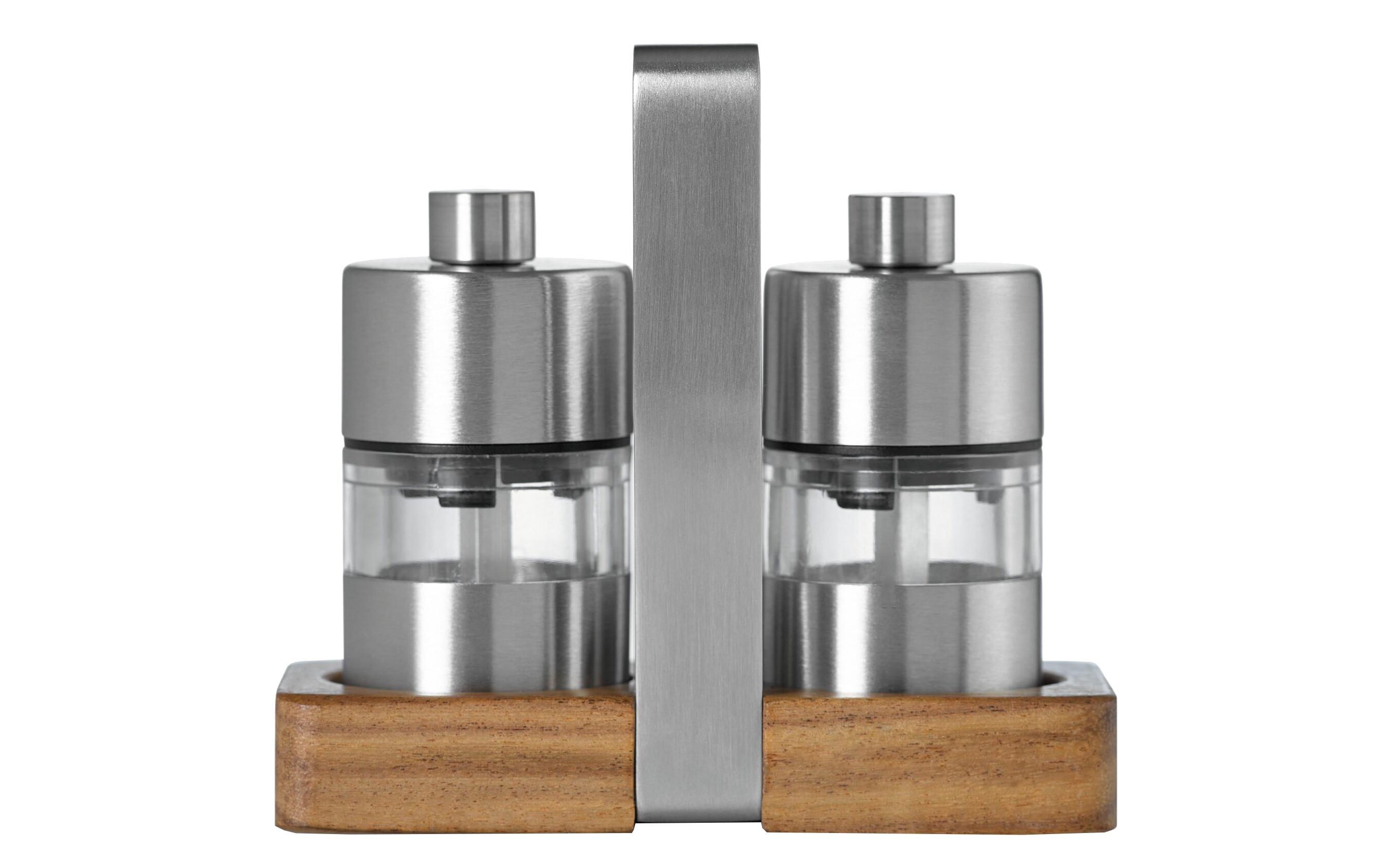 Salz- und Pfeffermühle Menage Minimill 5 cm, Braun/SilberPfeffer- und Salzmühle-Set