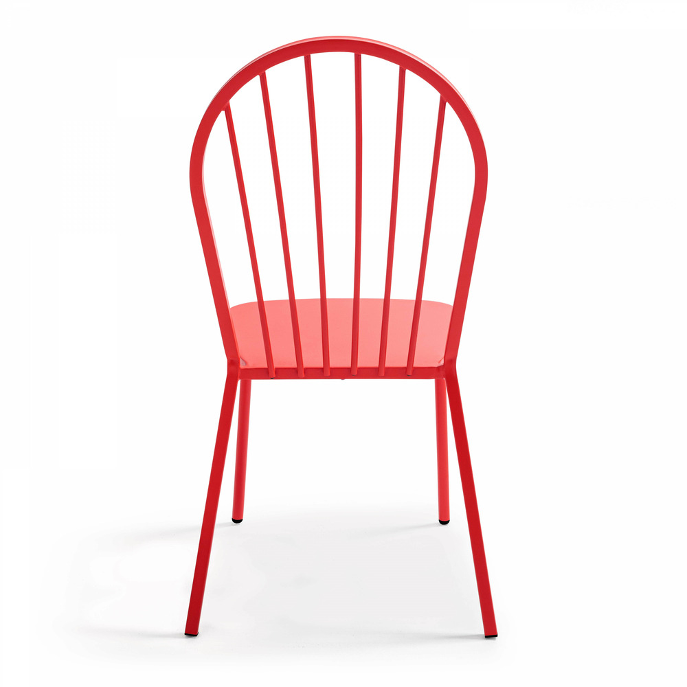 Chaise bistrot en métal rouge