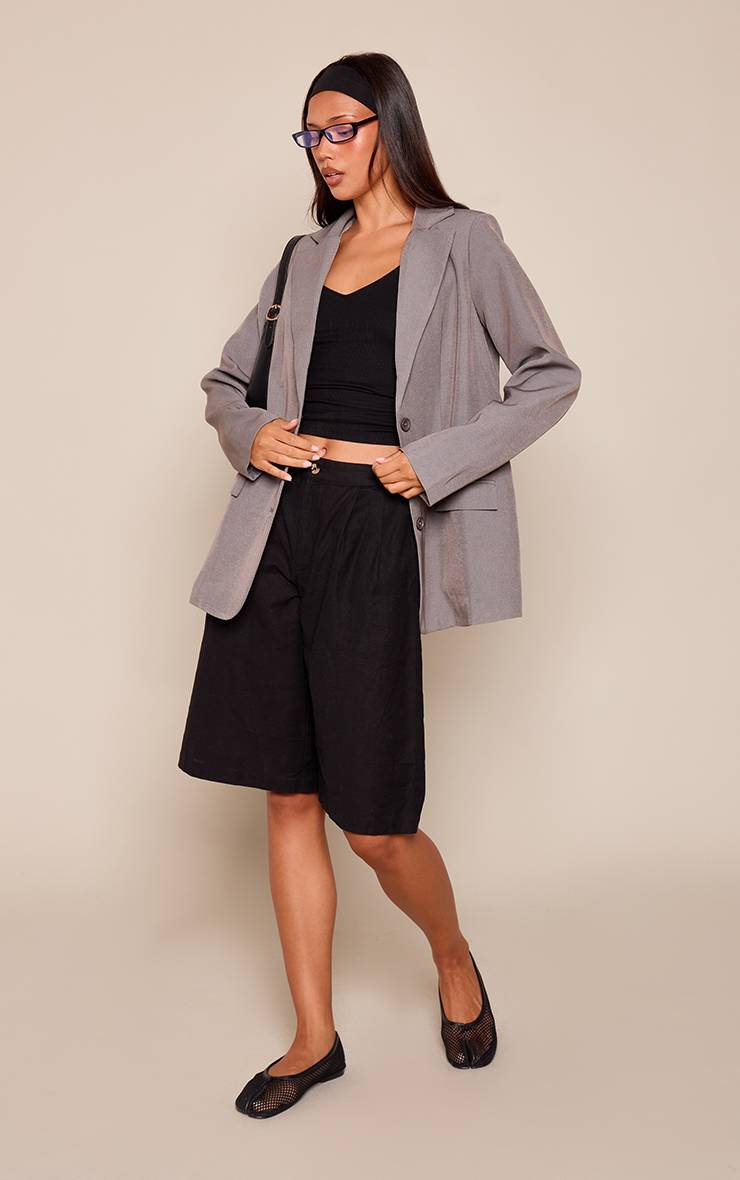 Gris Blazer Long Oversize