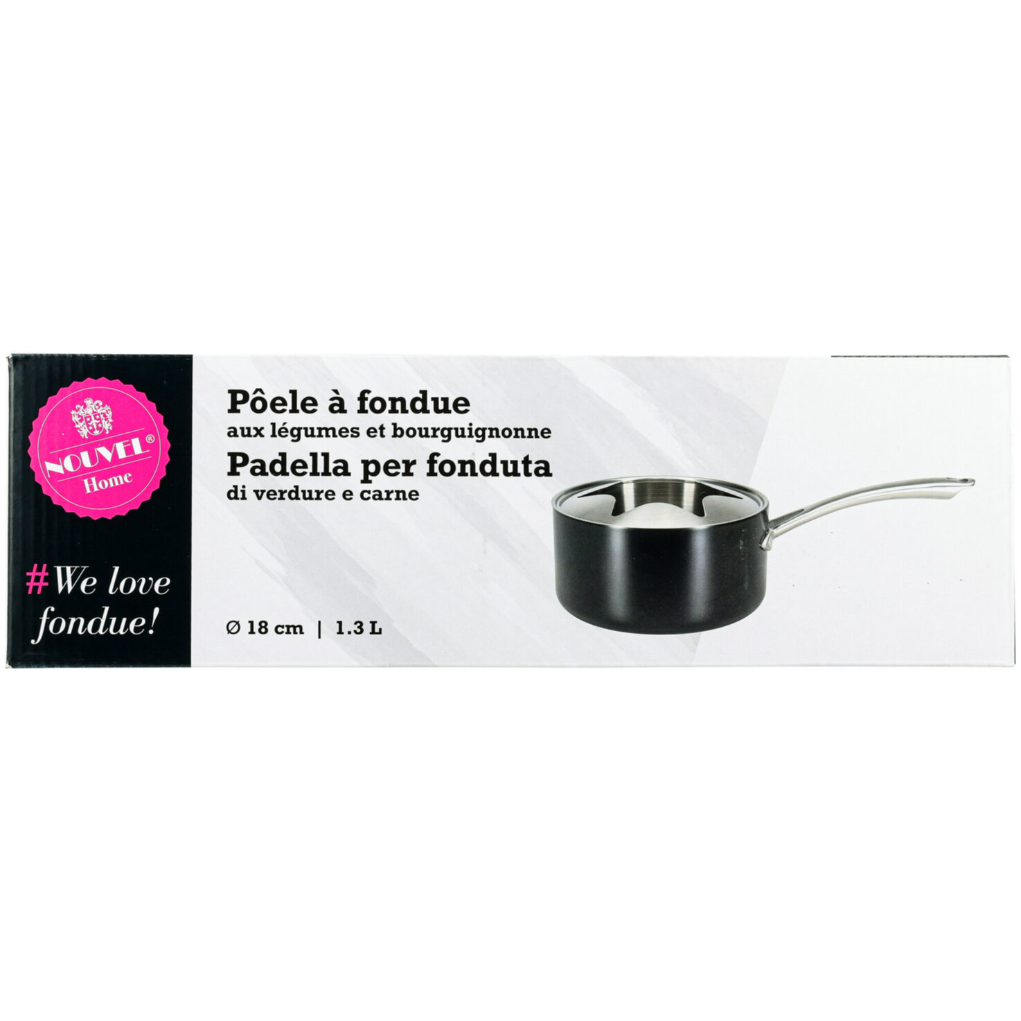 Fondue Pfanne für Gemüse und Fleisch 18cm, 1.3Liter