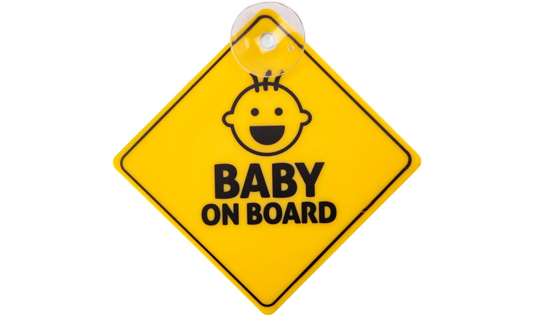 BABY ON BOARD skilt med sugekop til rude
