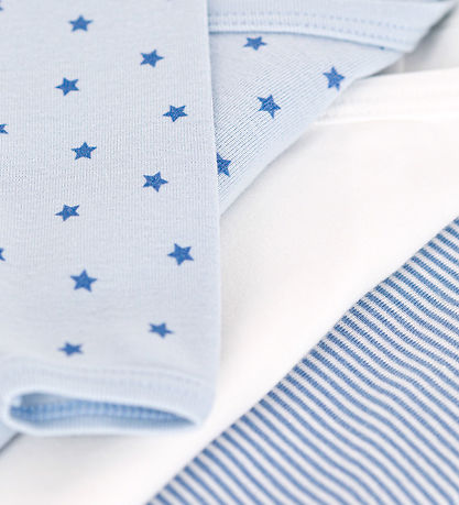 Petit Bateau Slå om Body l/æ - 3-pak - Hvid/Bl?