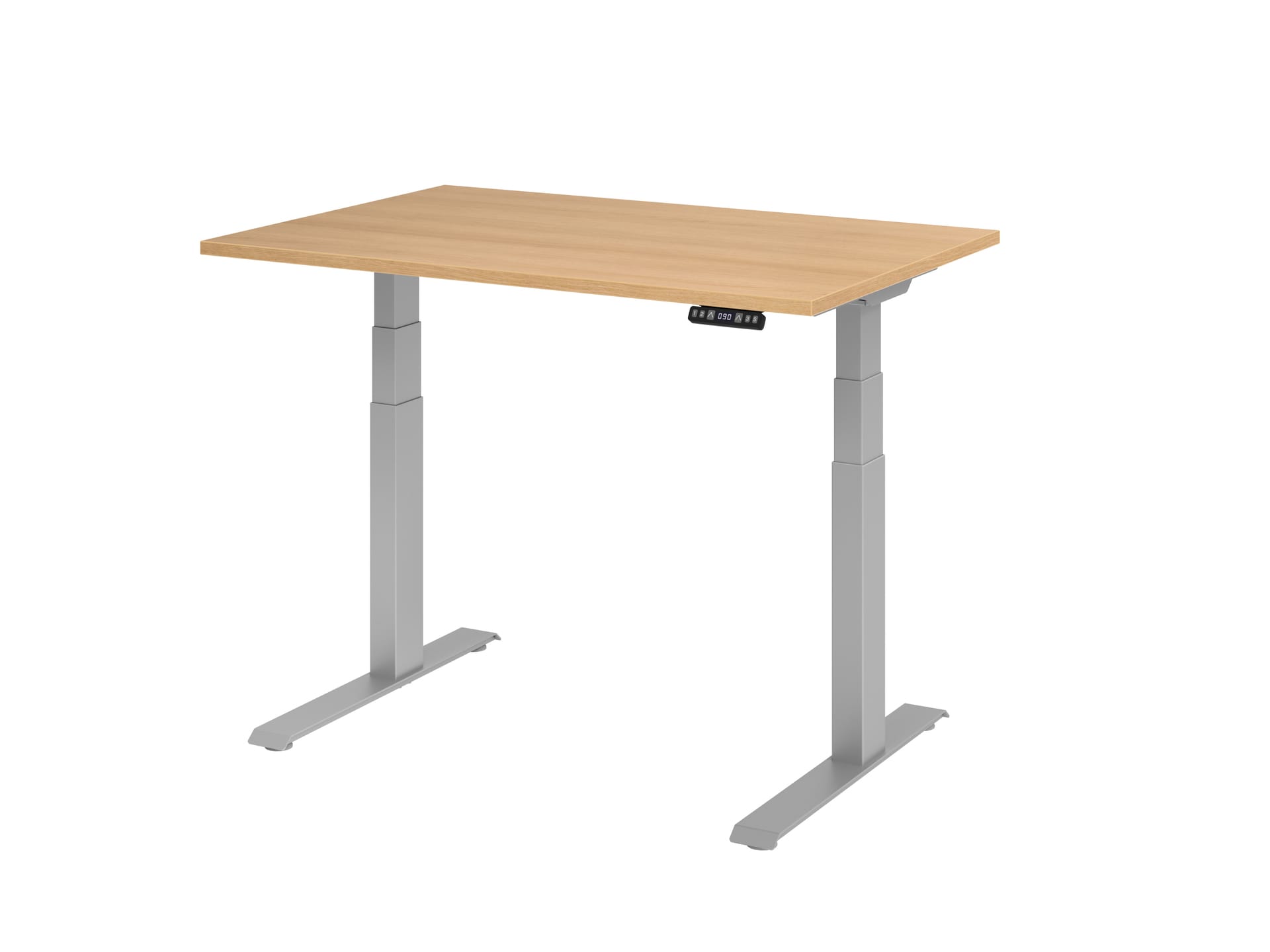 Stehtisch 120 x 129 x 80 cm Eiche/ Silber