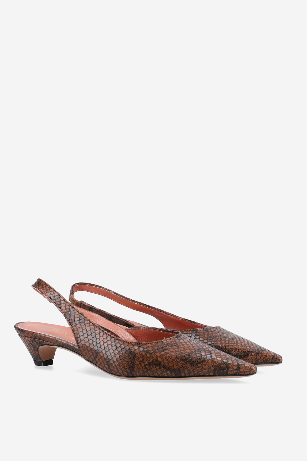 Pitone leather slingbacks