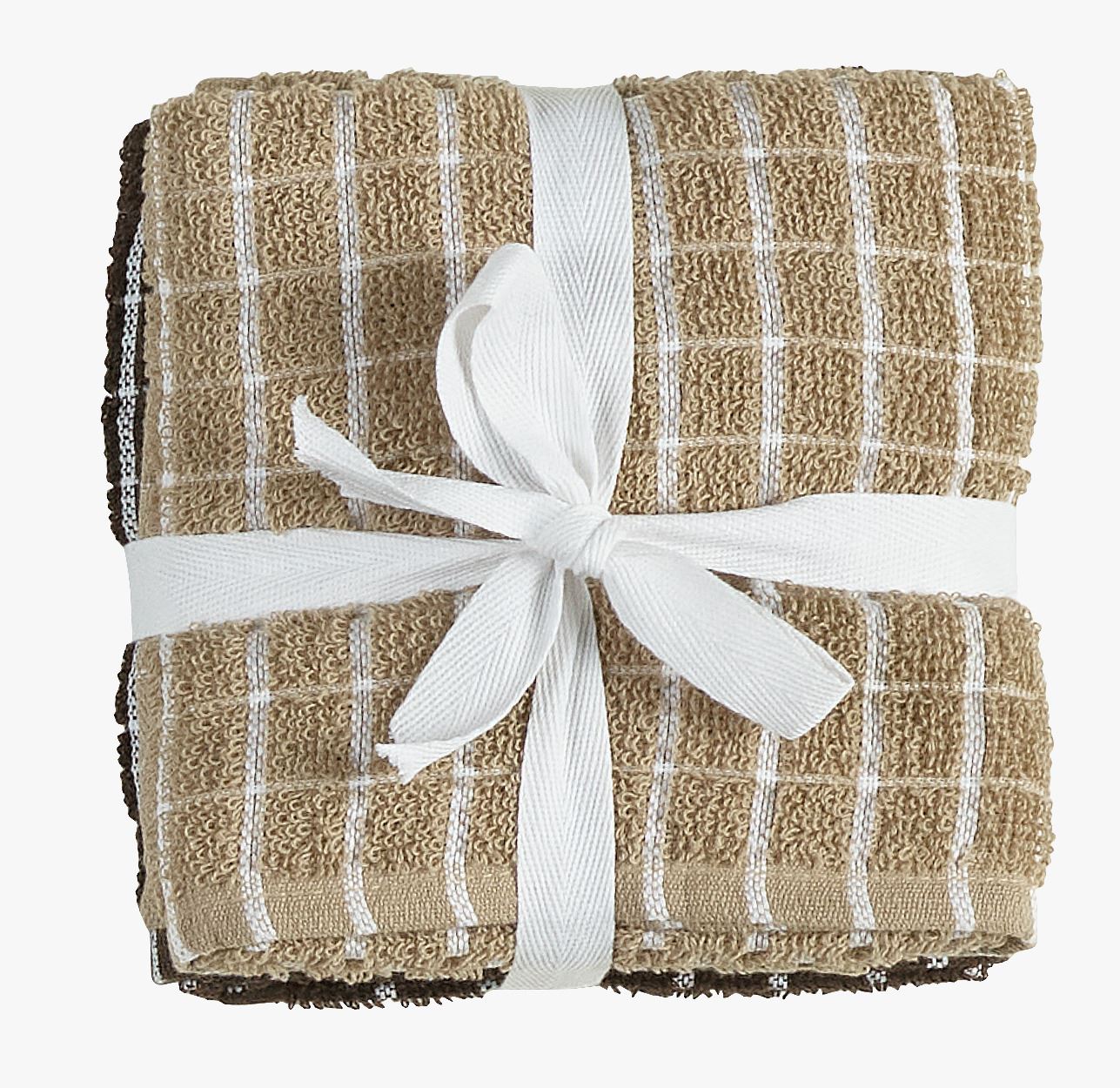2pk kjøkkenhåndkle beige - 50x70 cm