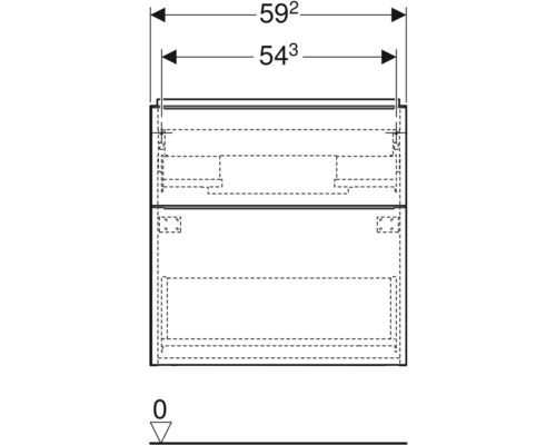 GEBERIT iCon wastafelmeubel, frontkleur wit mat, BxHxD 59,2 x 61,5 x 47,6 cm, 502.303.01.3