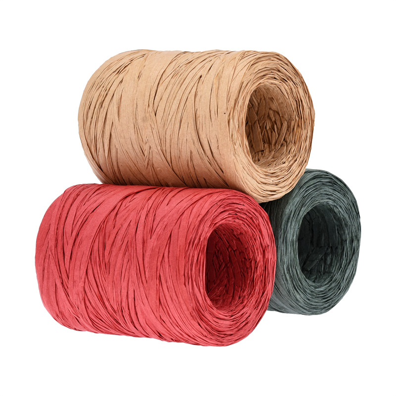 (100m) Raffia Bast Geschenkband DIY Bastel Deko Band - Braun