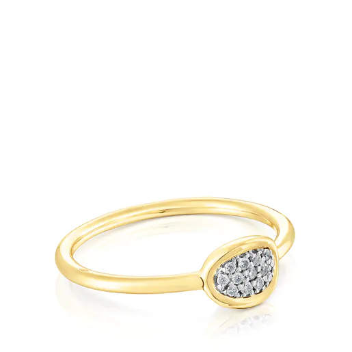 Anel TOUS Hav em ouro com círculo de diamantes
