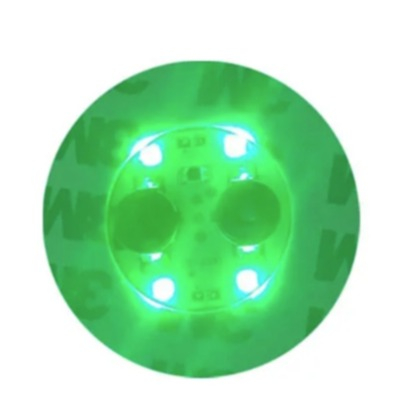 (Ø6cm) Selbstklebende LED Getränke Untersetzer Party Leucht Sticker Flaschen Untersetzer mit On/Off Knopf / 3 Modis (inkl. CR2025 Batterien) - Grün