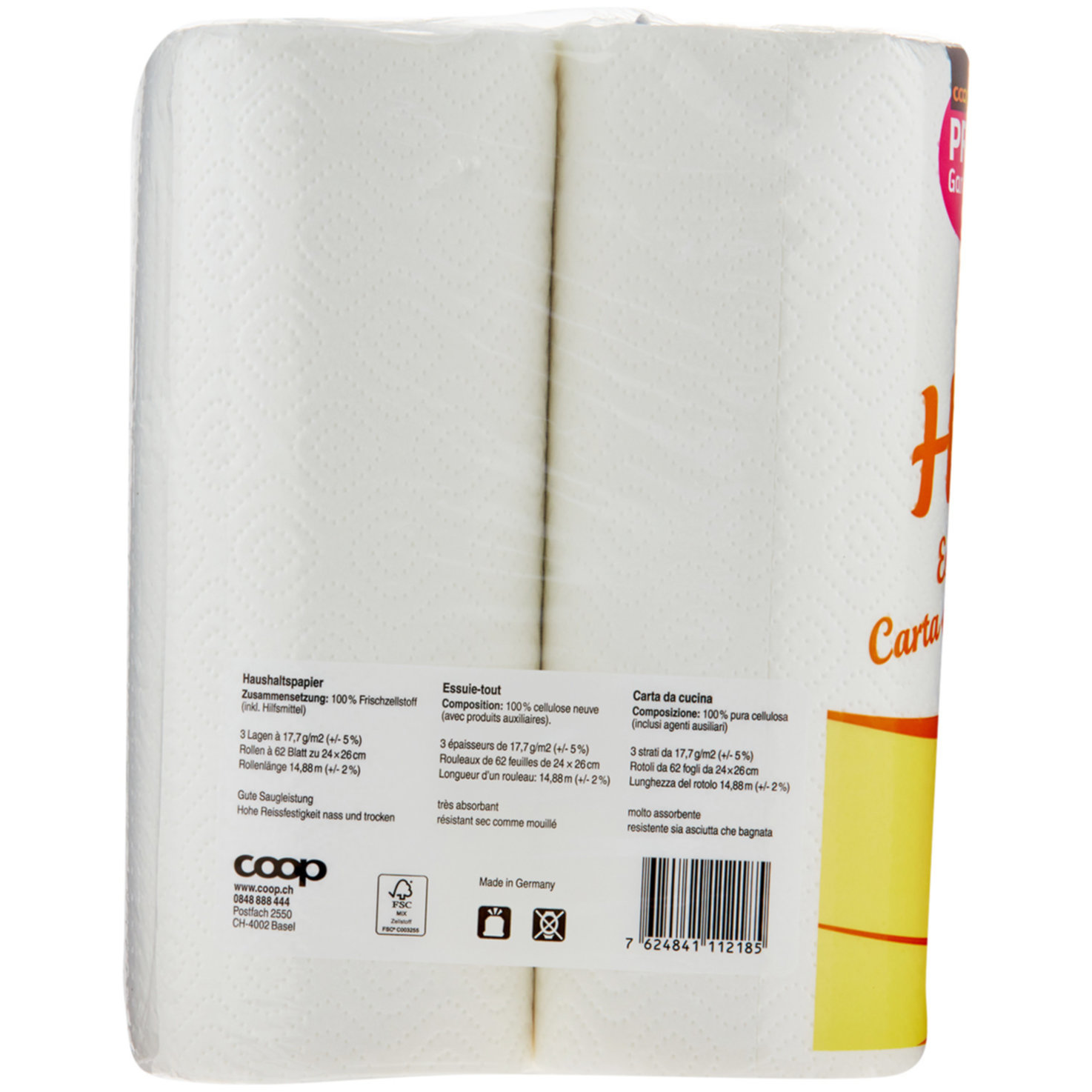 Prix Garantie Haushaltspapier 4 Rollen