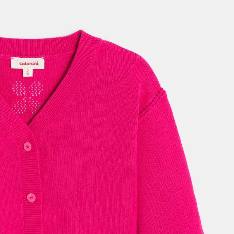 Cardigan bébé fille rose en tricot Catimini Rose