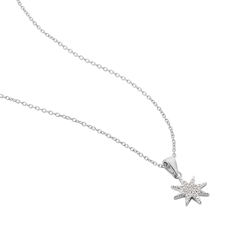 Collier Sarida Argent Blanc Oxyde De Zirconium