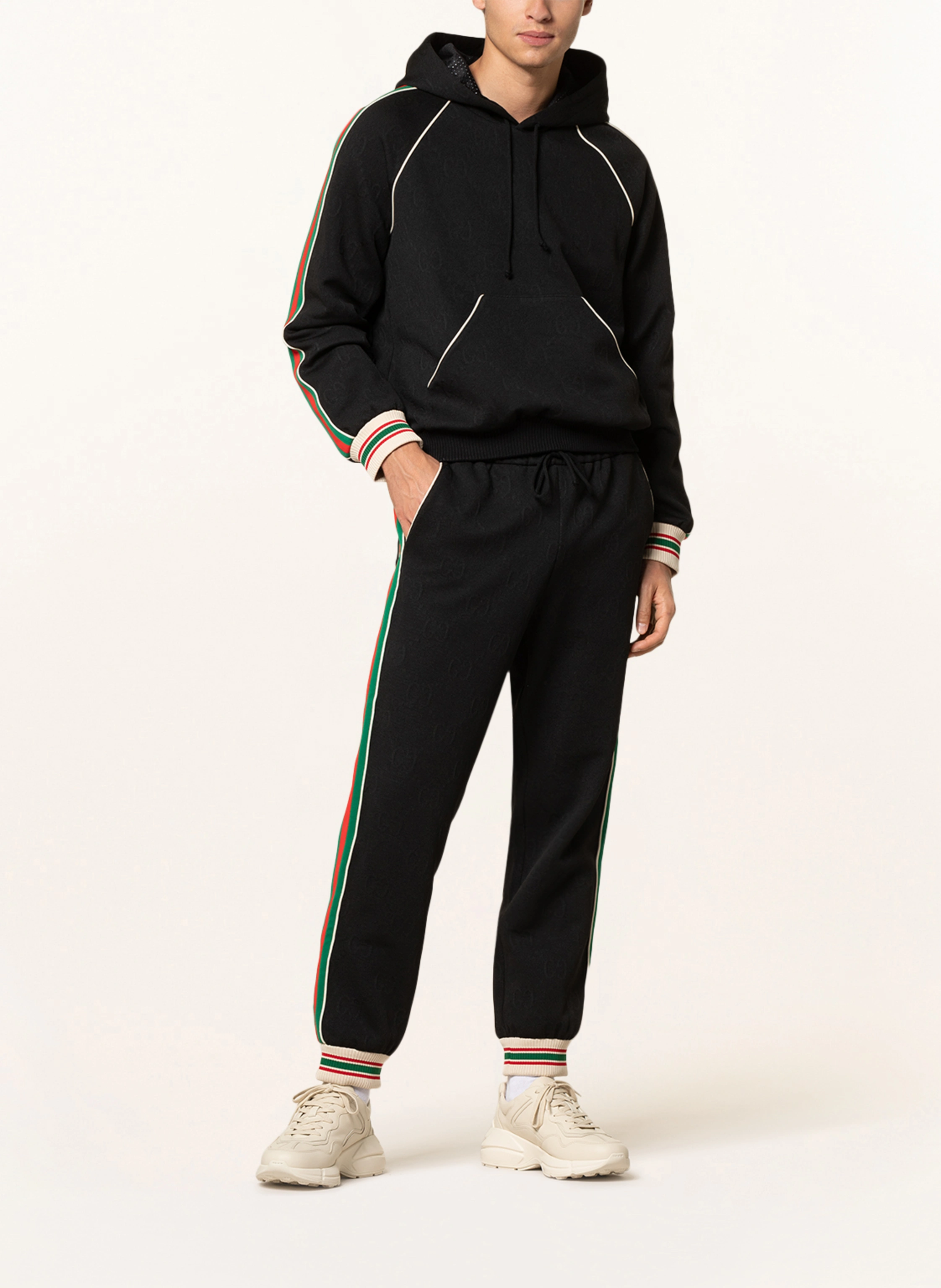 GUCCI Jacquard-Hose GG im Jogging-Stil mit Galonstreifen