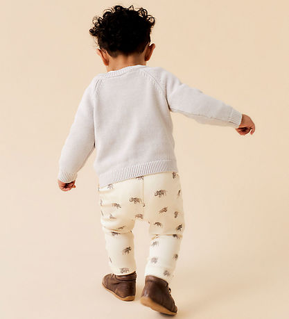 Lil' Atelier Hosen - Rib - NbmGavo - Turteltaube m. Print