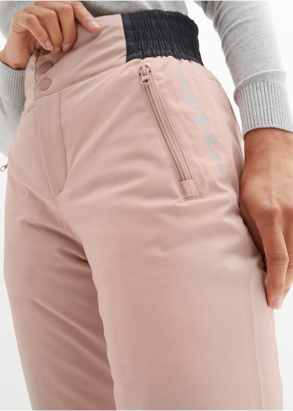 Pantalon de ski thermo fonctionnel coupe haute avec taille confortable, étanche, Straight