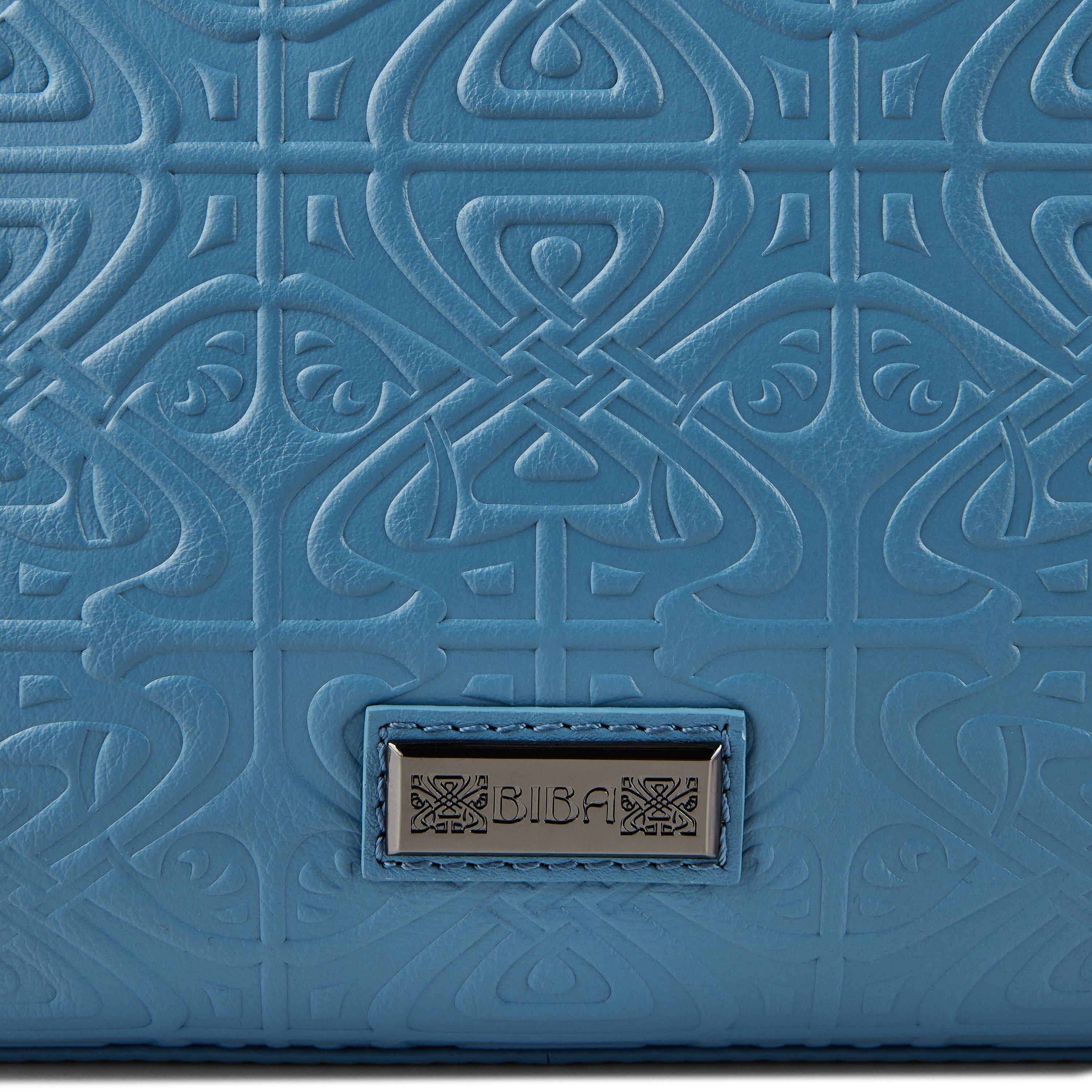 Biba Leather Filigree Embossed Clutch Bag
