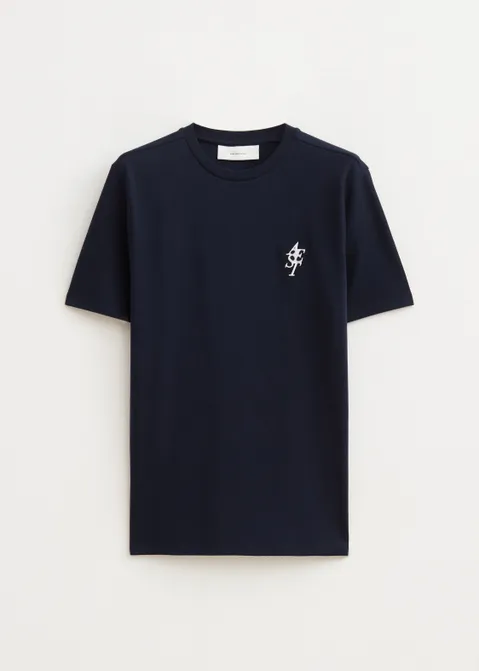 T-shirt met merk logo blauw (BLW.D)